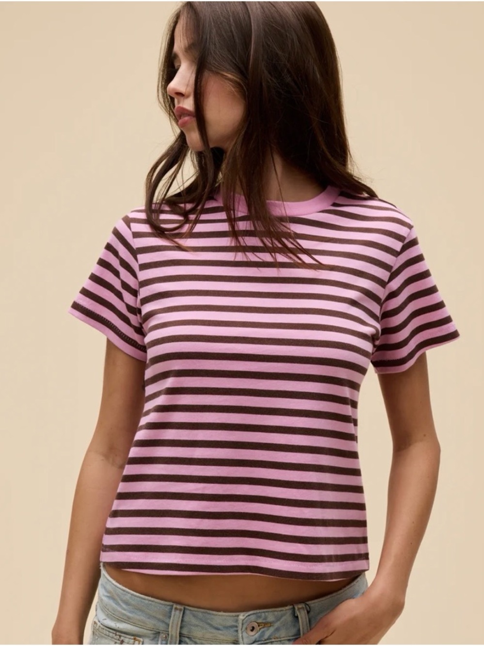 Daydreamer Stripe Vintage Tee pink rose brand new nvr worn sz large! Offer!